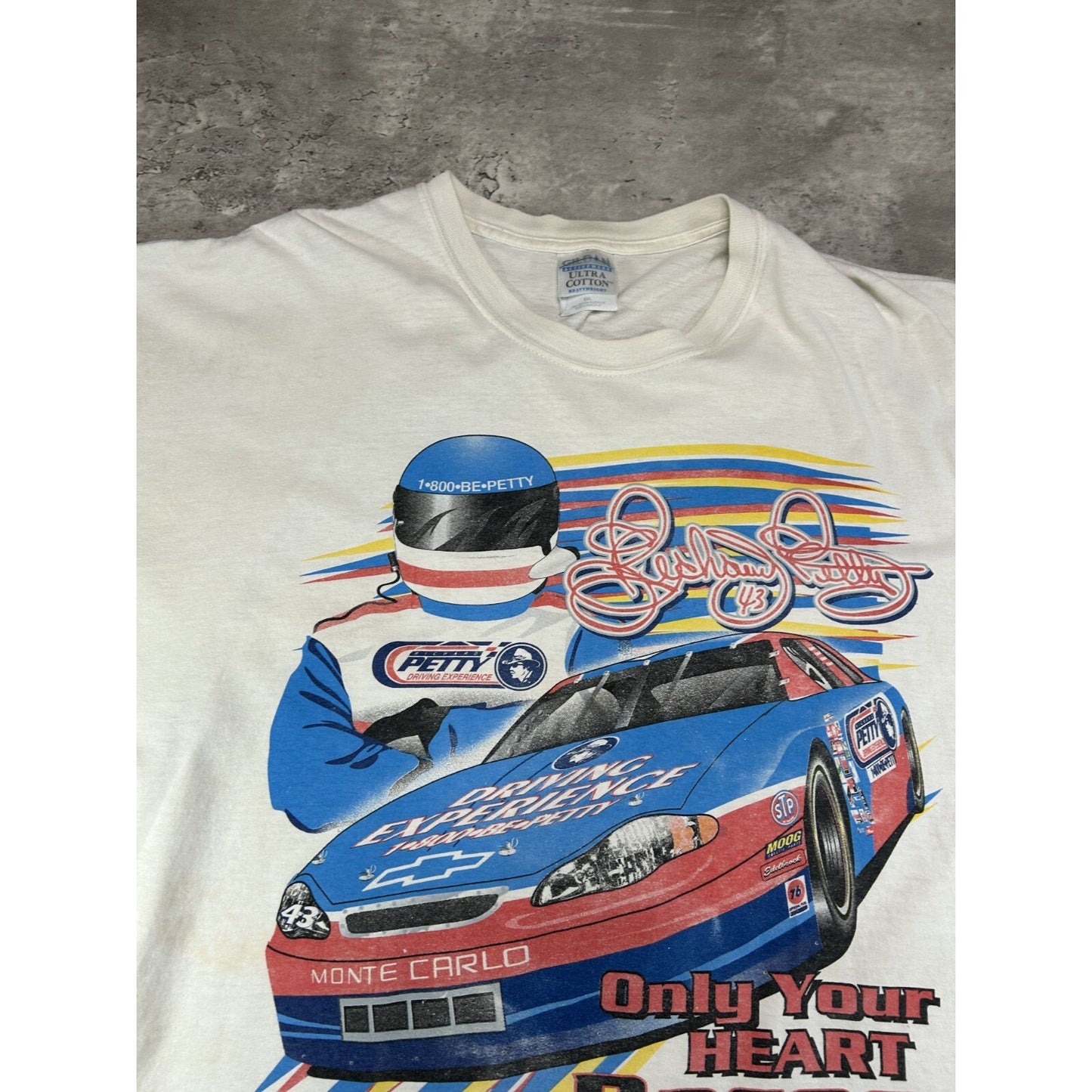Vintage 90s Richard Petty #43 Nascar Be Petty Graphic T-Shirt Size XXL White