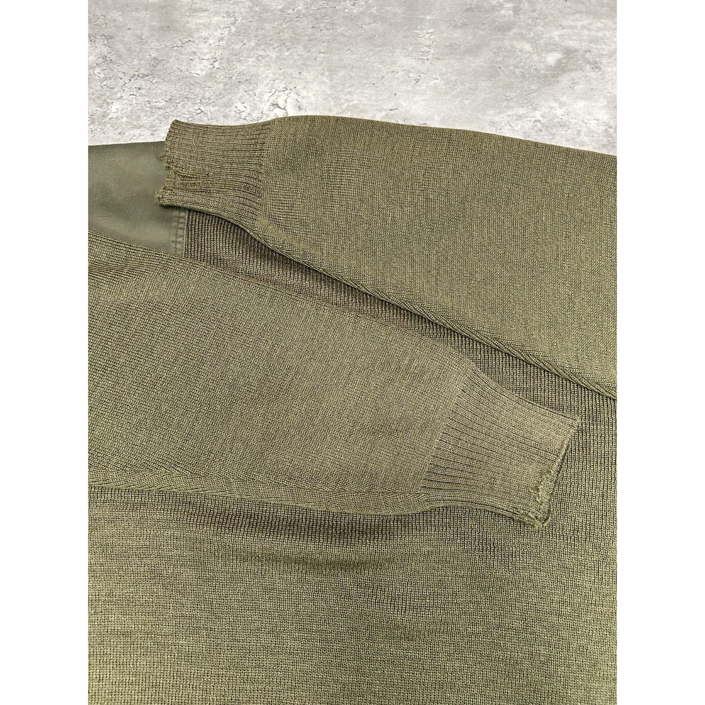 Vintage 80s/90s US Military Pullover Knit Sweater Size XL Green