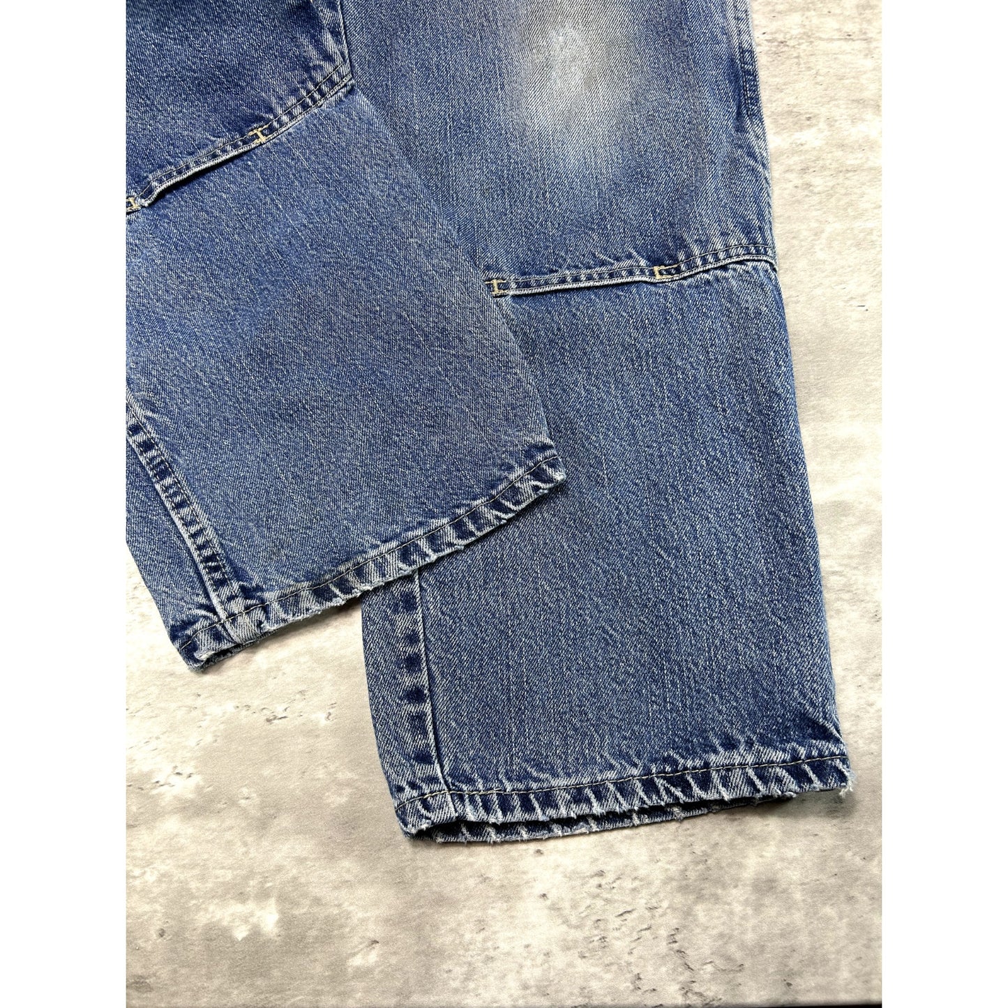 Vintage Dickies Dark Wash Denim Work Wear Five Pocket Double Knee Pants Size 36W