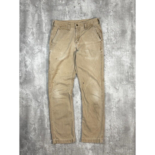 Vintage Carhartt Canvas Workwear Khaki Style Five Pocket Pants Size 32W