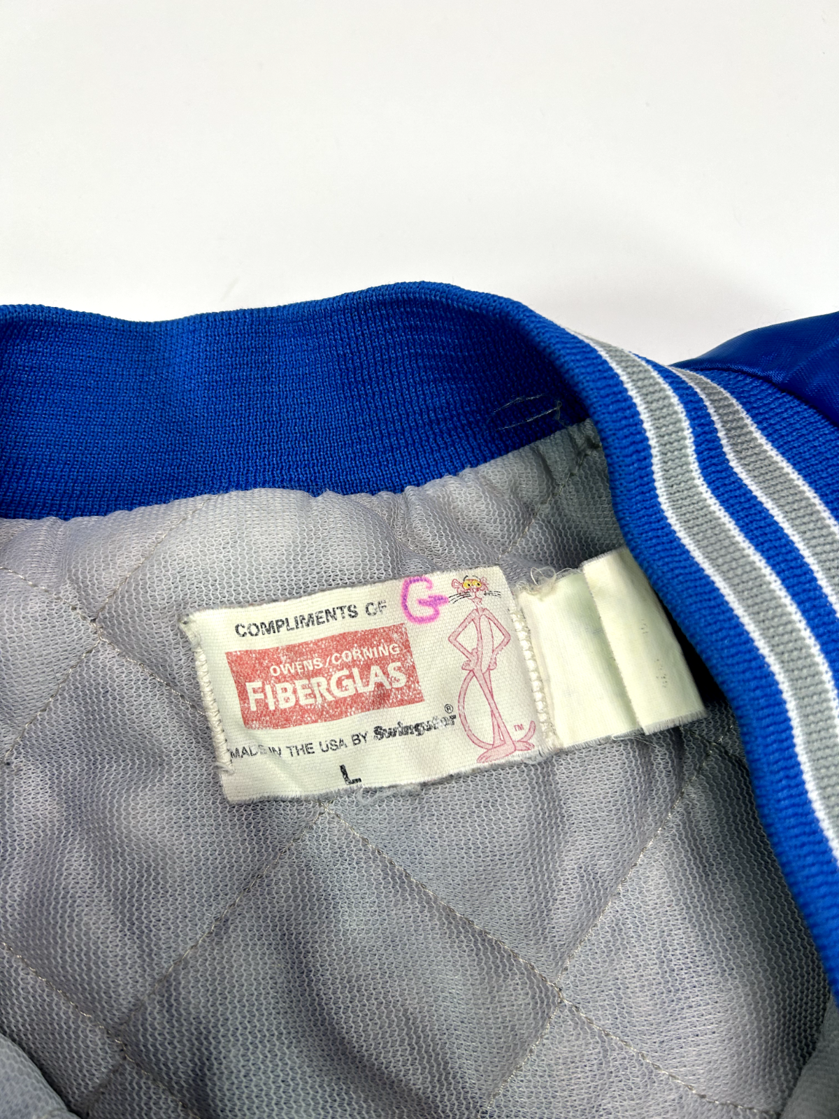 Vintage 80s Detroit Lions NFL Satin Varsity Bomber Football Jacket Size Large