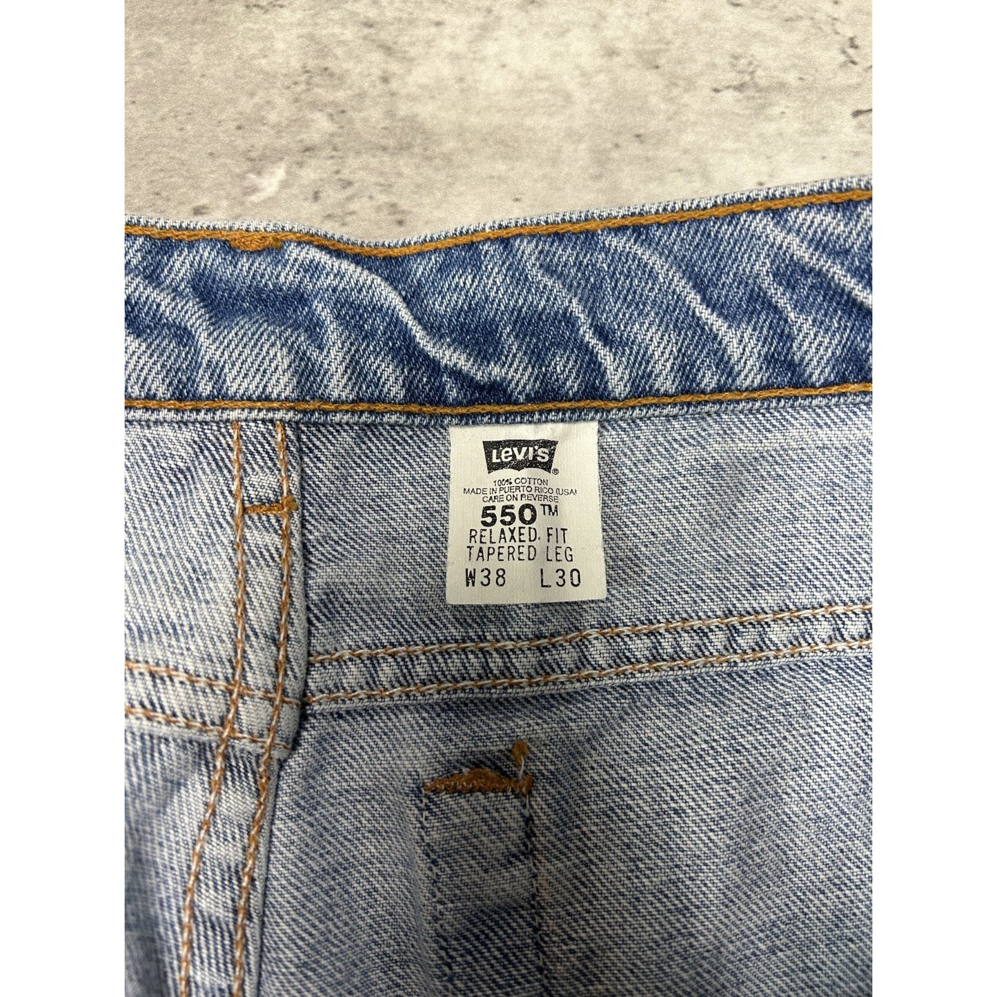 Vintage 90s Levis 550 Red Tab Light Wash Denim Pants Size 36 Blue