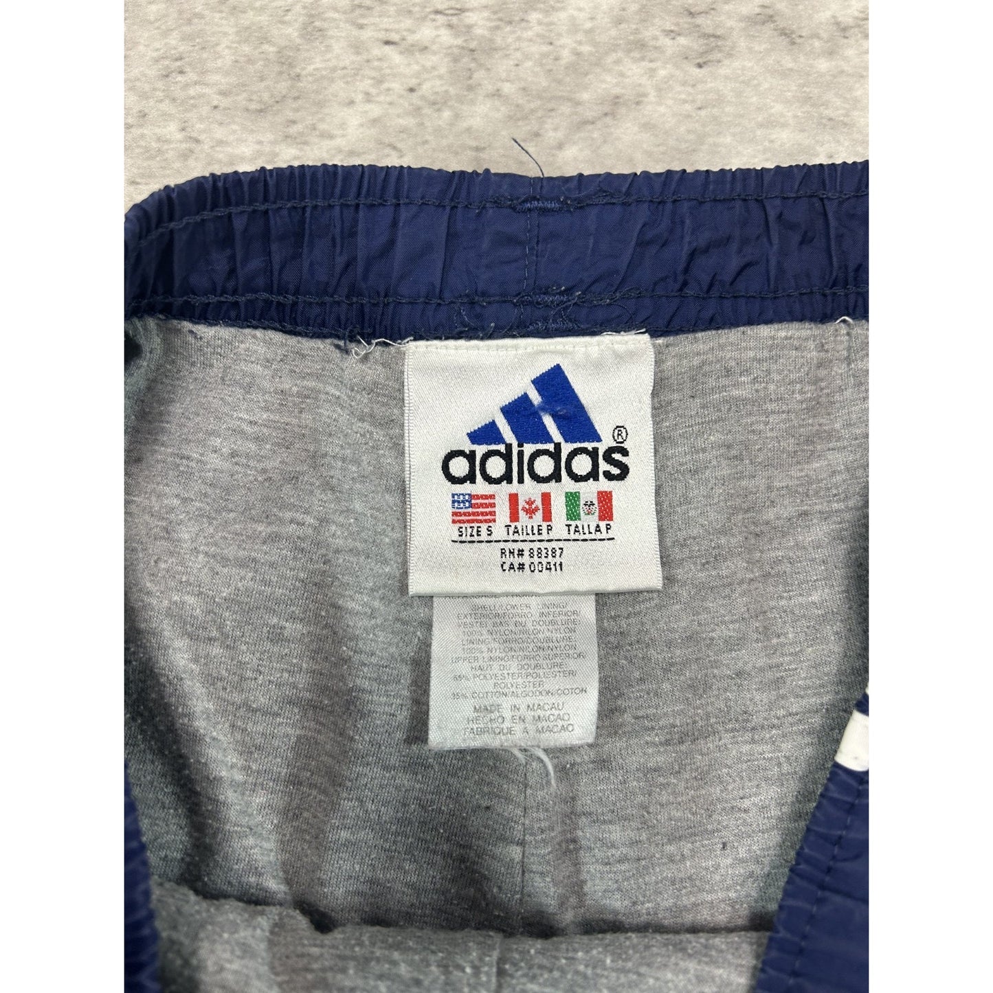 Vintage 90s Adidas Embroidered Logo Three Stripes Nylon Track Pants Size Small