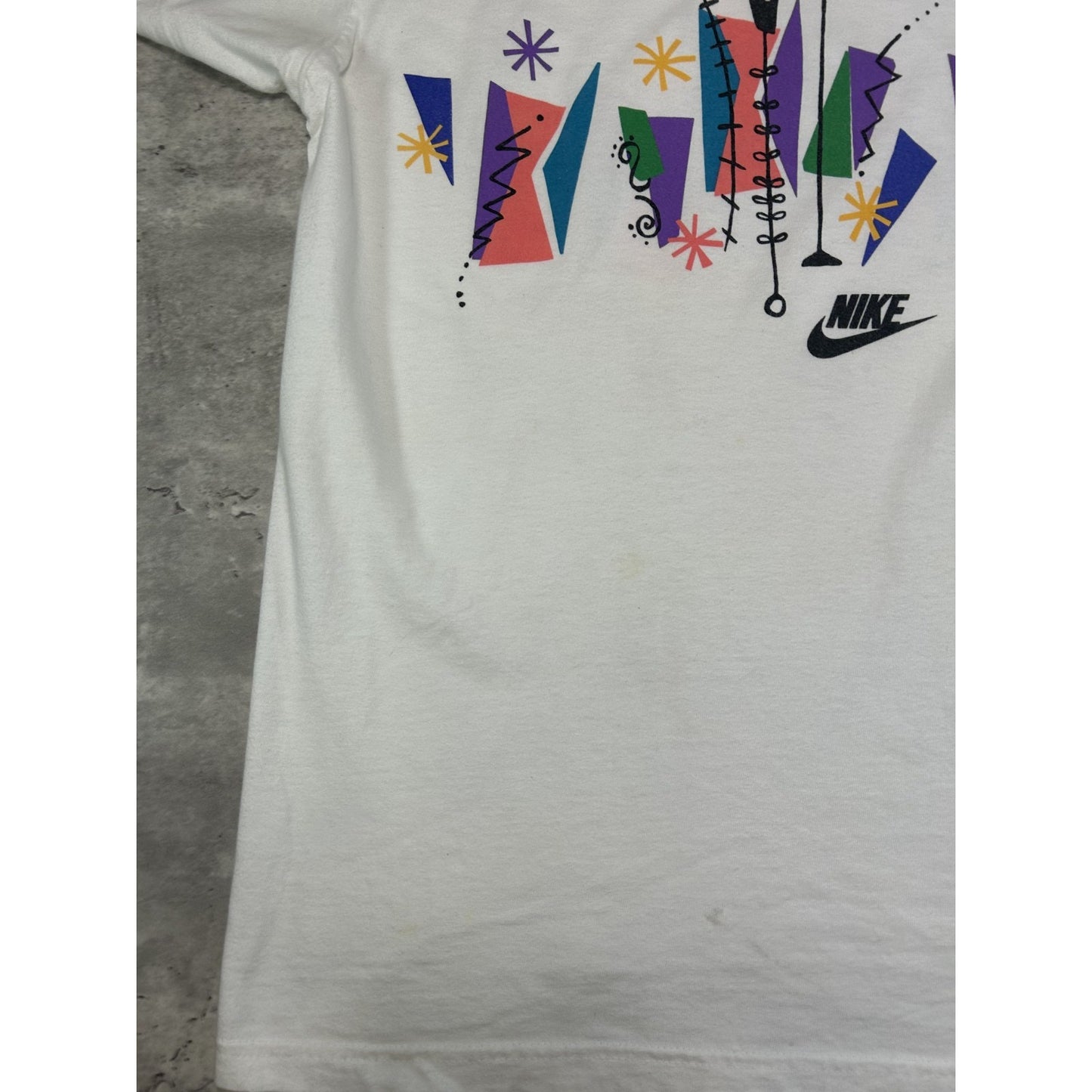 Vintage 80s/90s Nike Abstract Graphic Logo T-Shirt Size Medium White