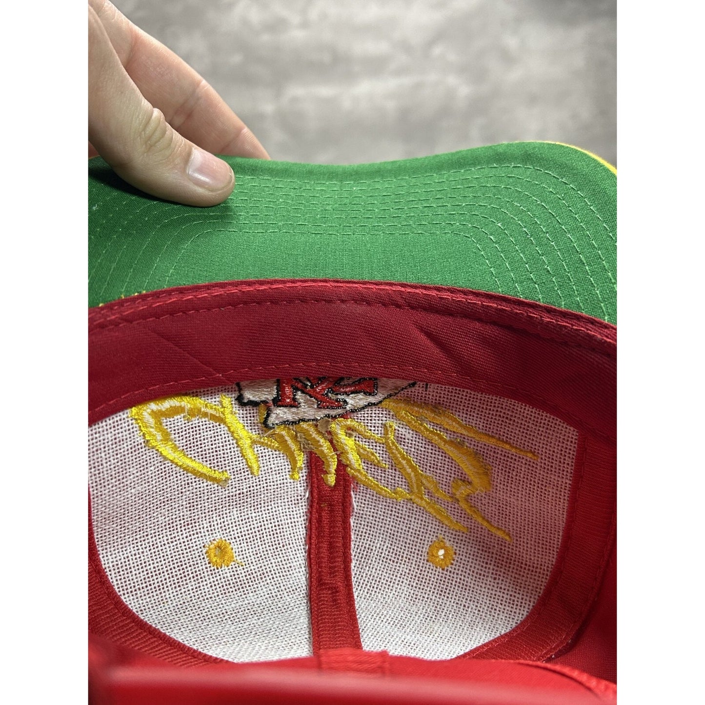 Vintage 90s Kansas City Chiefs NFL Embroidered Spellout Snapback Hat OSFA Red