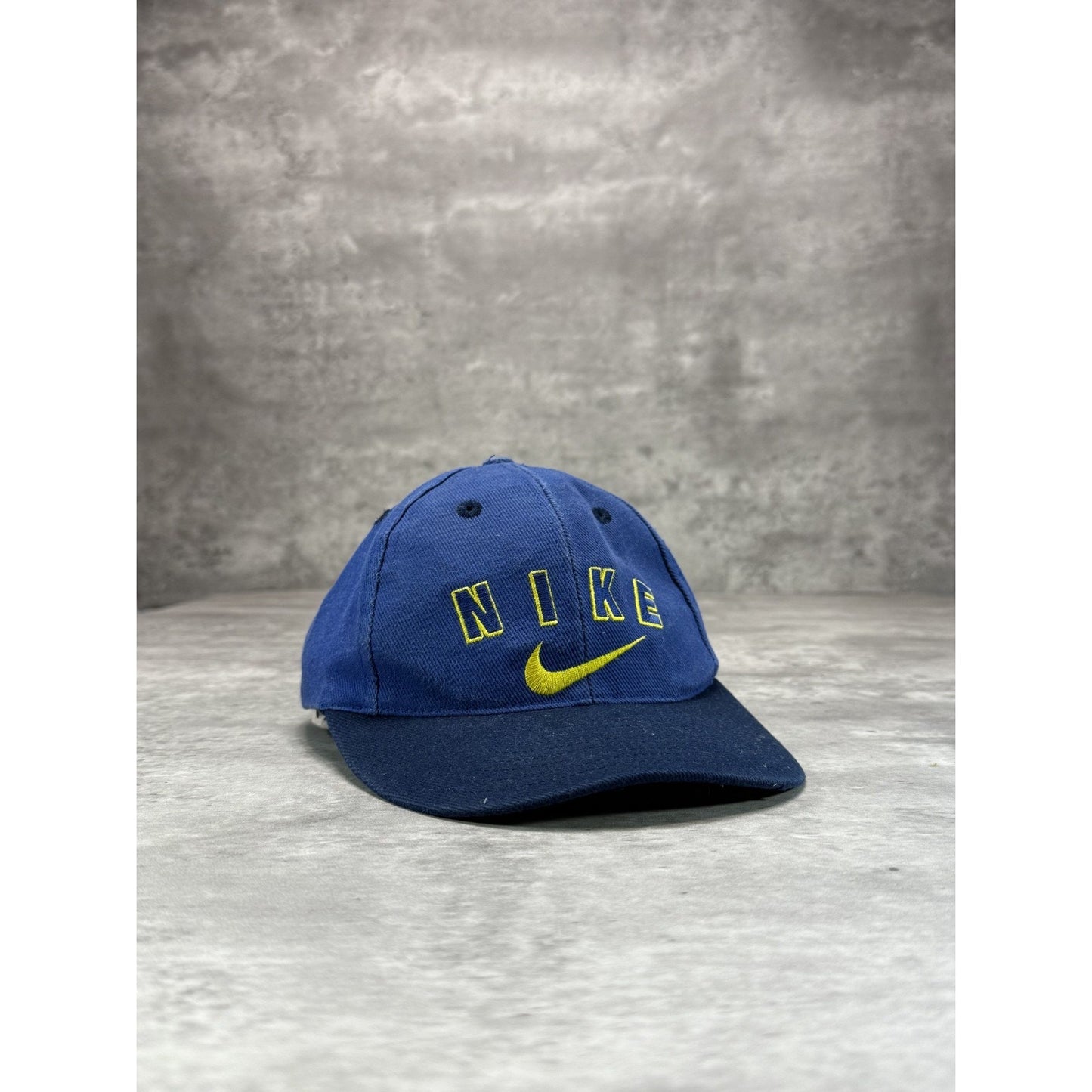 Vintage 90s Nike Embroidered Swoosh Spellout Snapback Hat OSFA Blue YOUTH