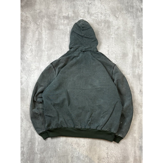 Vintage Carhartt Quilted Lined Canvas Workwear Bomber Jacket Size 2XL