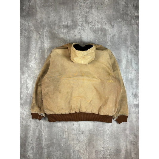 Vintage Carhartt Insulated Canvas Workwear Hooded Active Jacket Size XXXL