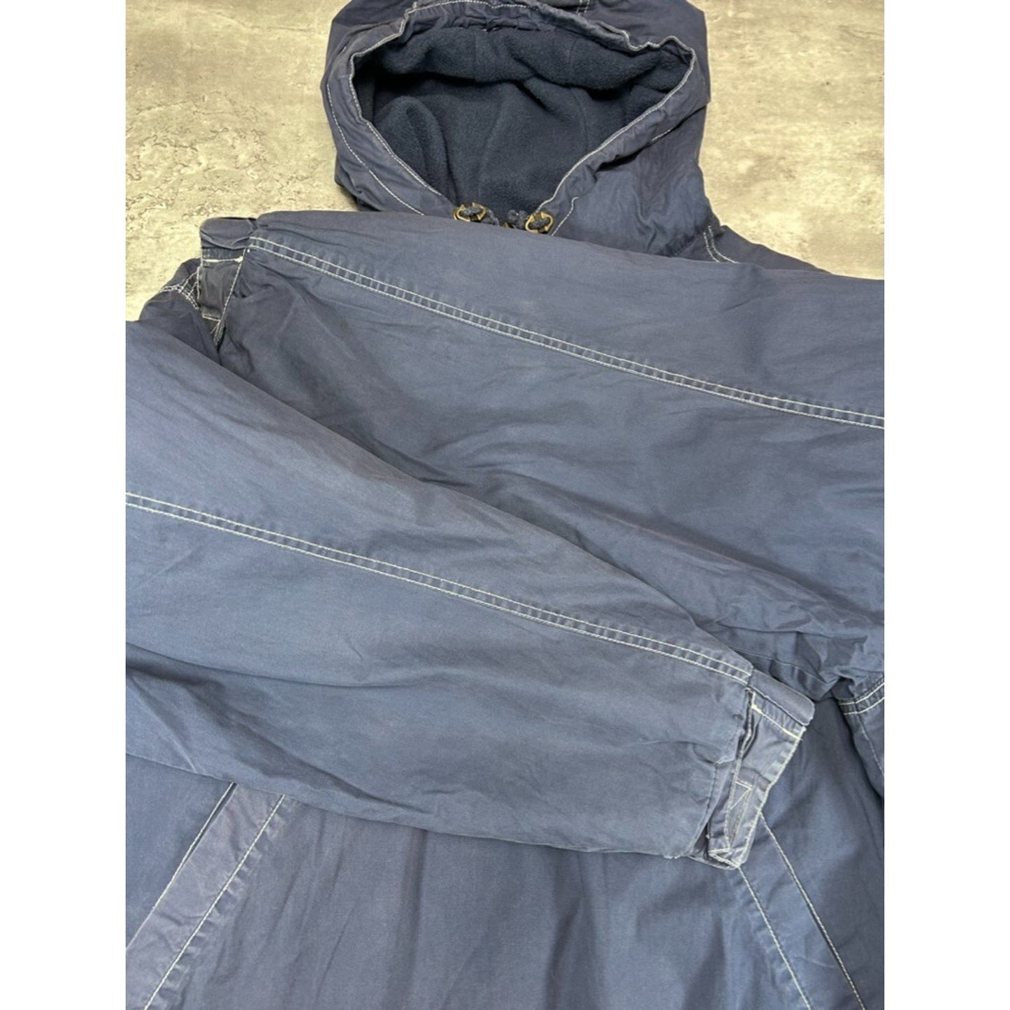 Vintage GAP Fleece Lined Hooded 1/4 Zip Contrast Stitched Jacket Size Large