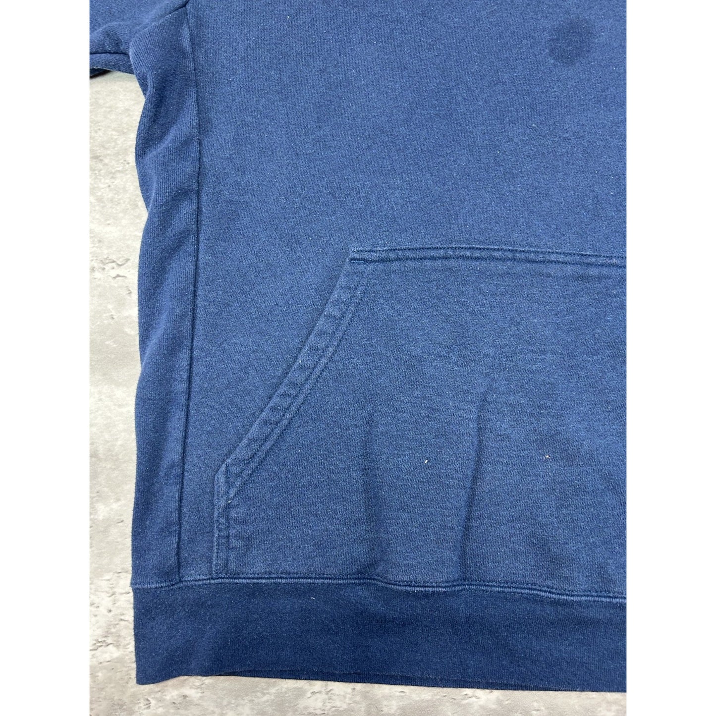 Patagonia Graphic Spellout Pullover Hooded Sweatshirt Size Medium Navy Blue
