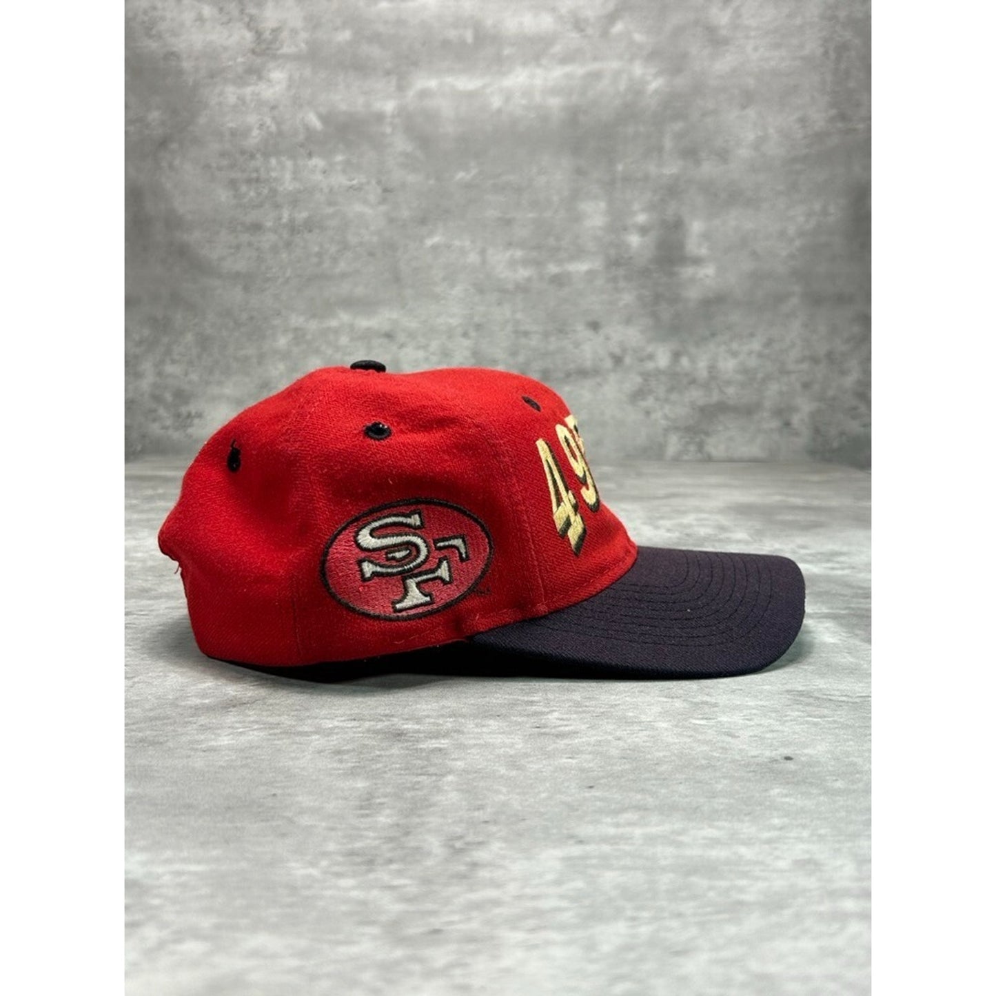 Vintage 90s San Francisco 49ers NFL Embroidered Spellout Snapback Hat OSFA