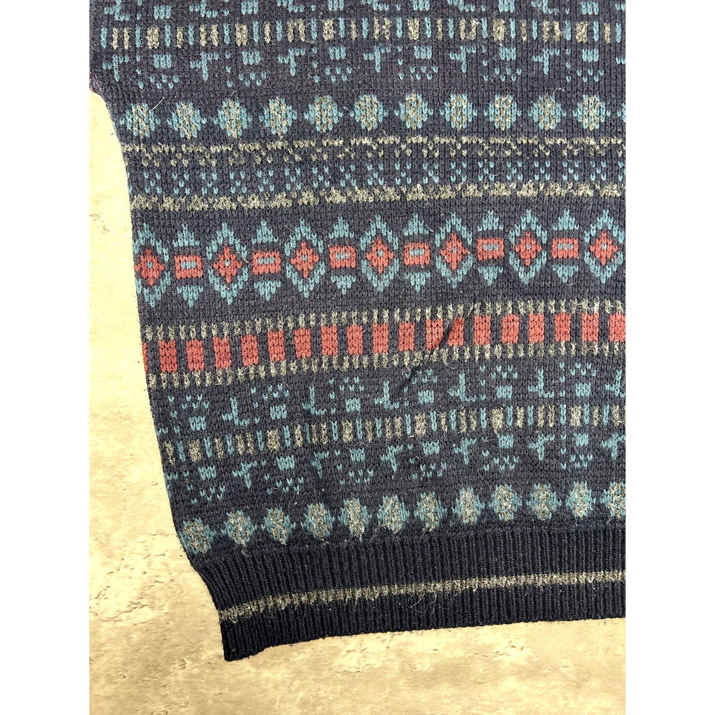 Vintage 90s Basic Editions Abstract Striped Pullover Knit Sweater Size Large