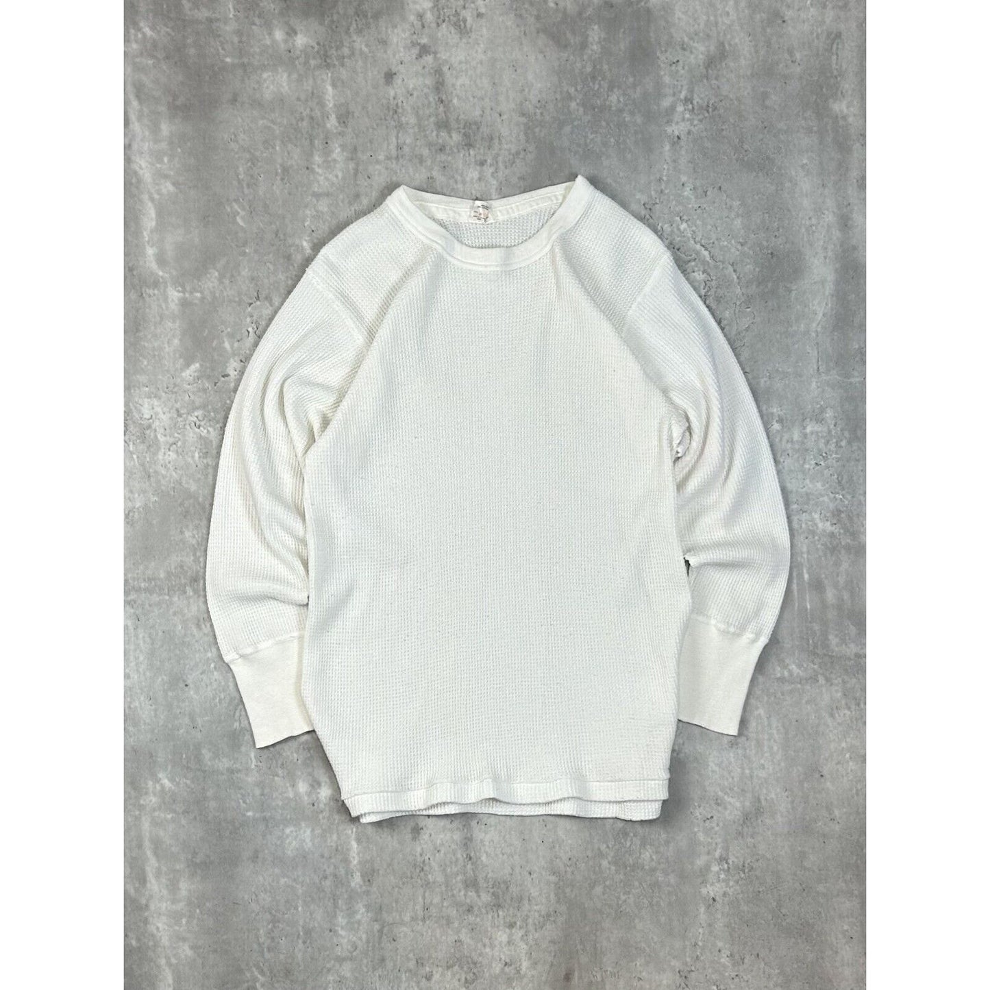 Vintage 1980s Standfields Blank Thermal Print Long Sleeve T-Shirt Size Medium