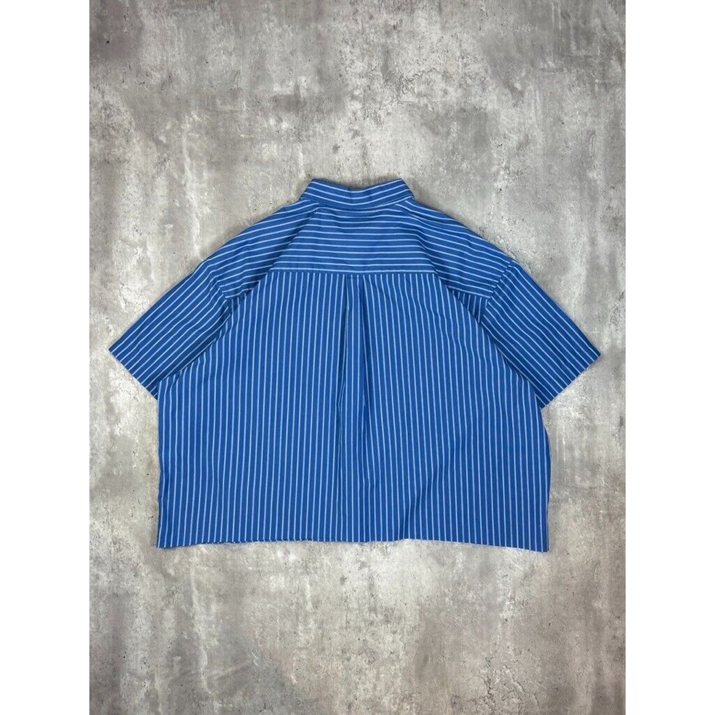Vintage Van Heusen Striped Short Sleeve Cropped Button Up Shirt Size XXXL