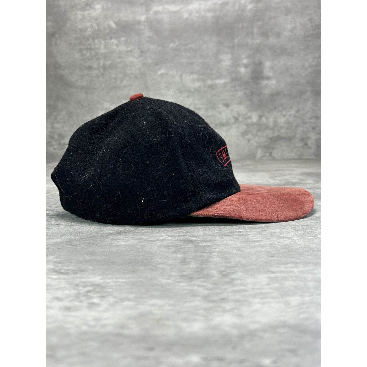 Vintage 90s Smirnoff Vodka Embroidered Spellout Strapback Hat OSFA Black