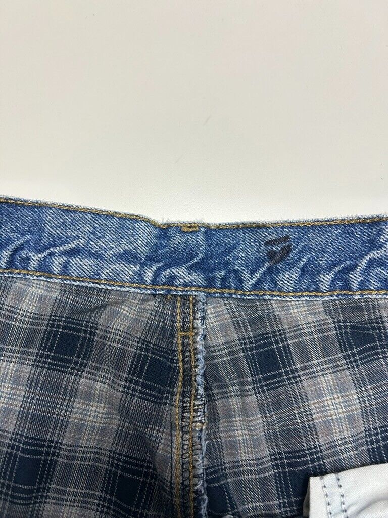 Vintage Carhartt Plaid Lined Medium Wash Denim Workwear Pants Size 33