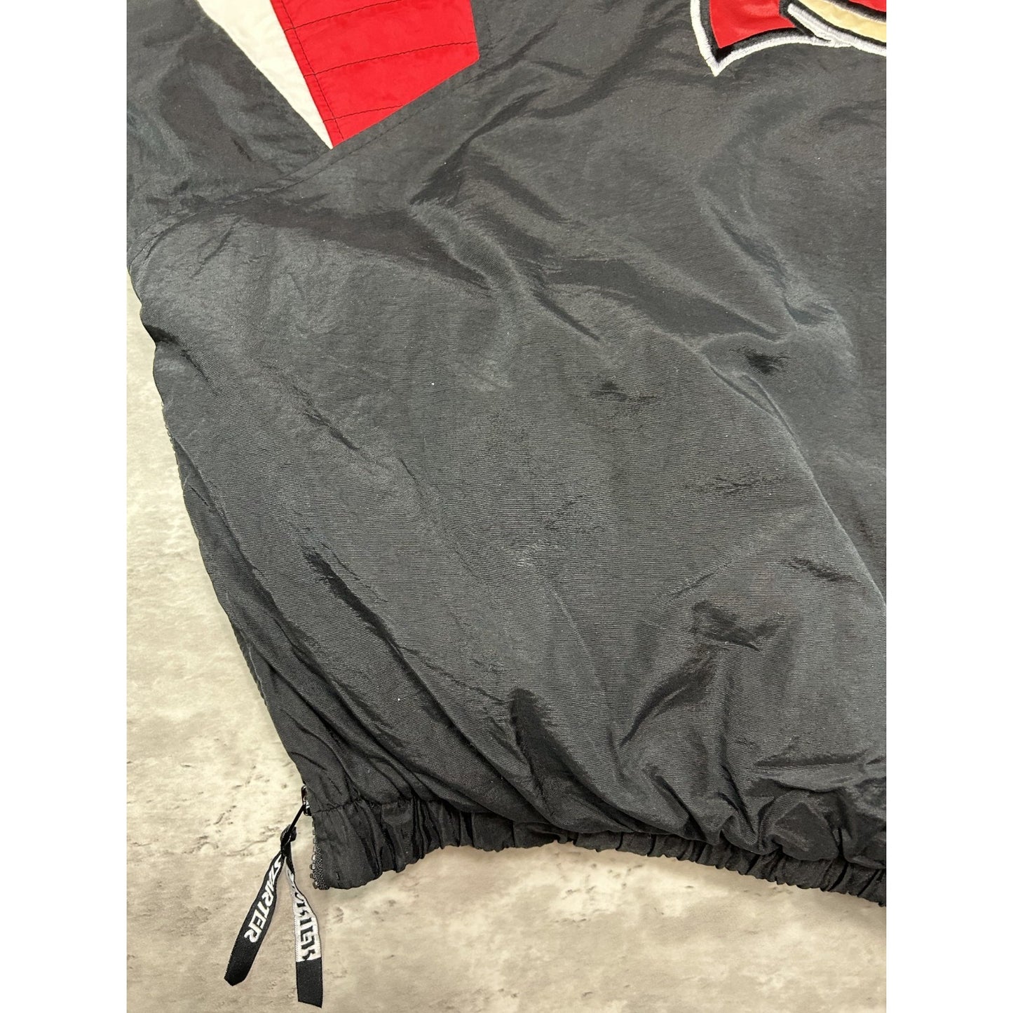 Vintage 90s New Jersey Devils NHL Starter 1/2 Pull Over Insulated Jacket Sz 2XL