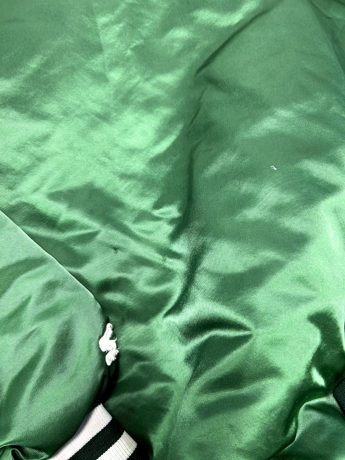 Vintage 80s Michigan State Spartans NCAA Satin Varsity Bomber Jacket Size XL