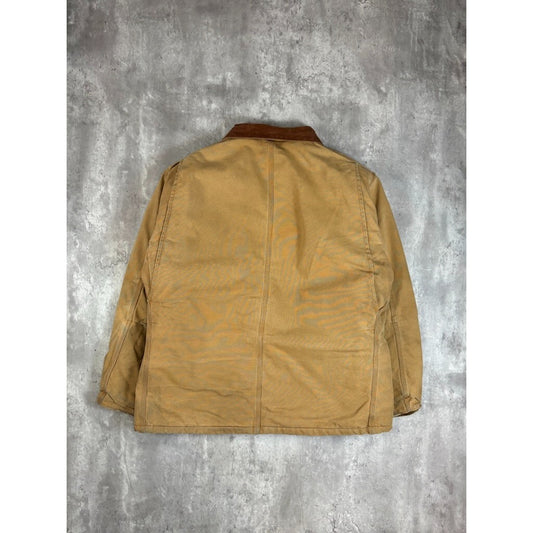 Vintage Carhartt Quilted Lined Canvas Workwear Arctic Jacket Size XL Beige