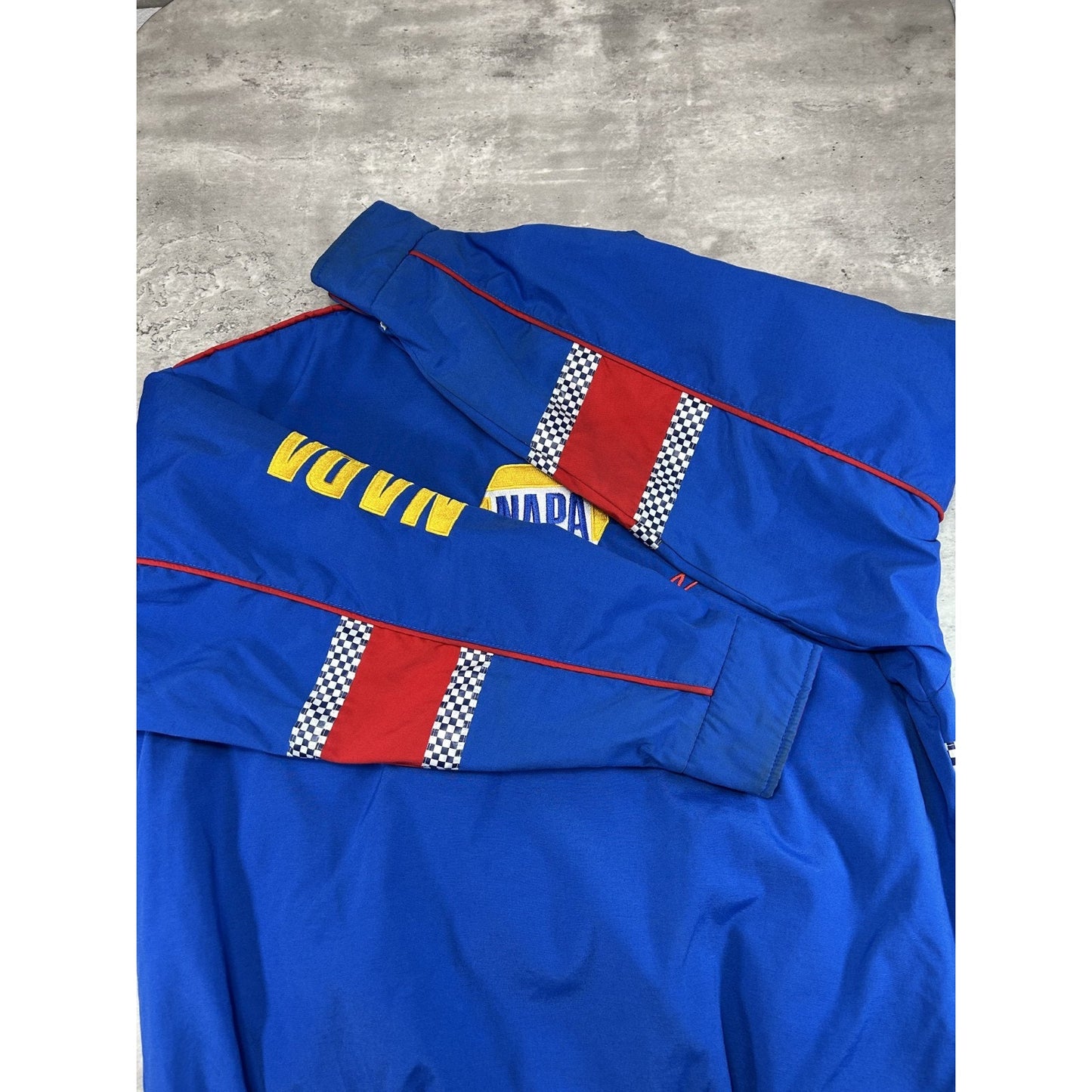 Vintage 90s Napa Racing Embroidered Full Zip Nylon Nascar Jacket Size Large