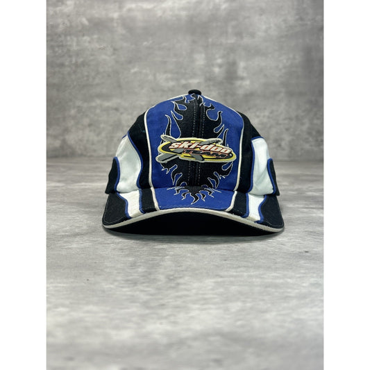 Vintage 90s Ski-Doo Spellout Logo Tri Color Strapback Hat OSFA