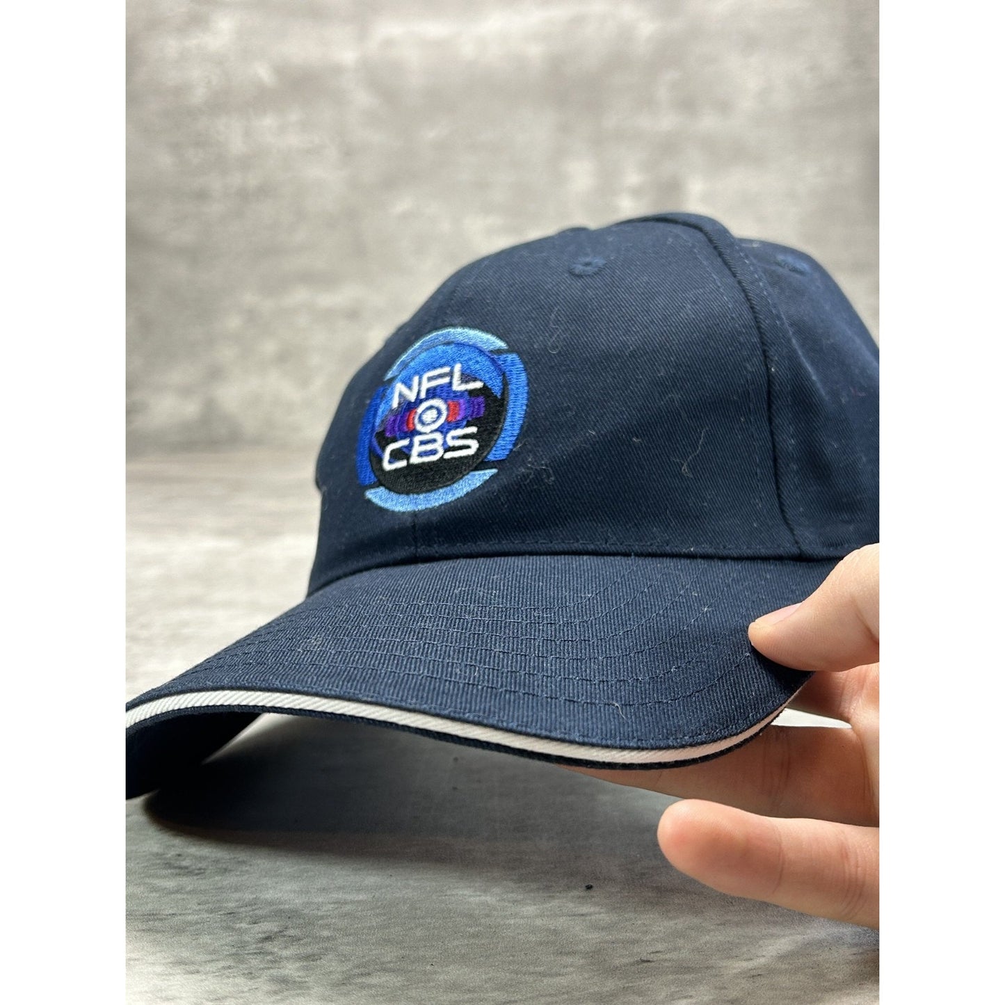 Vintage 2000s NFL On CBS Embroidered Spellout Logo Strapback Hat OSFA