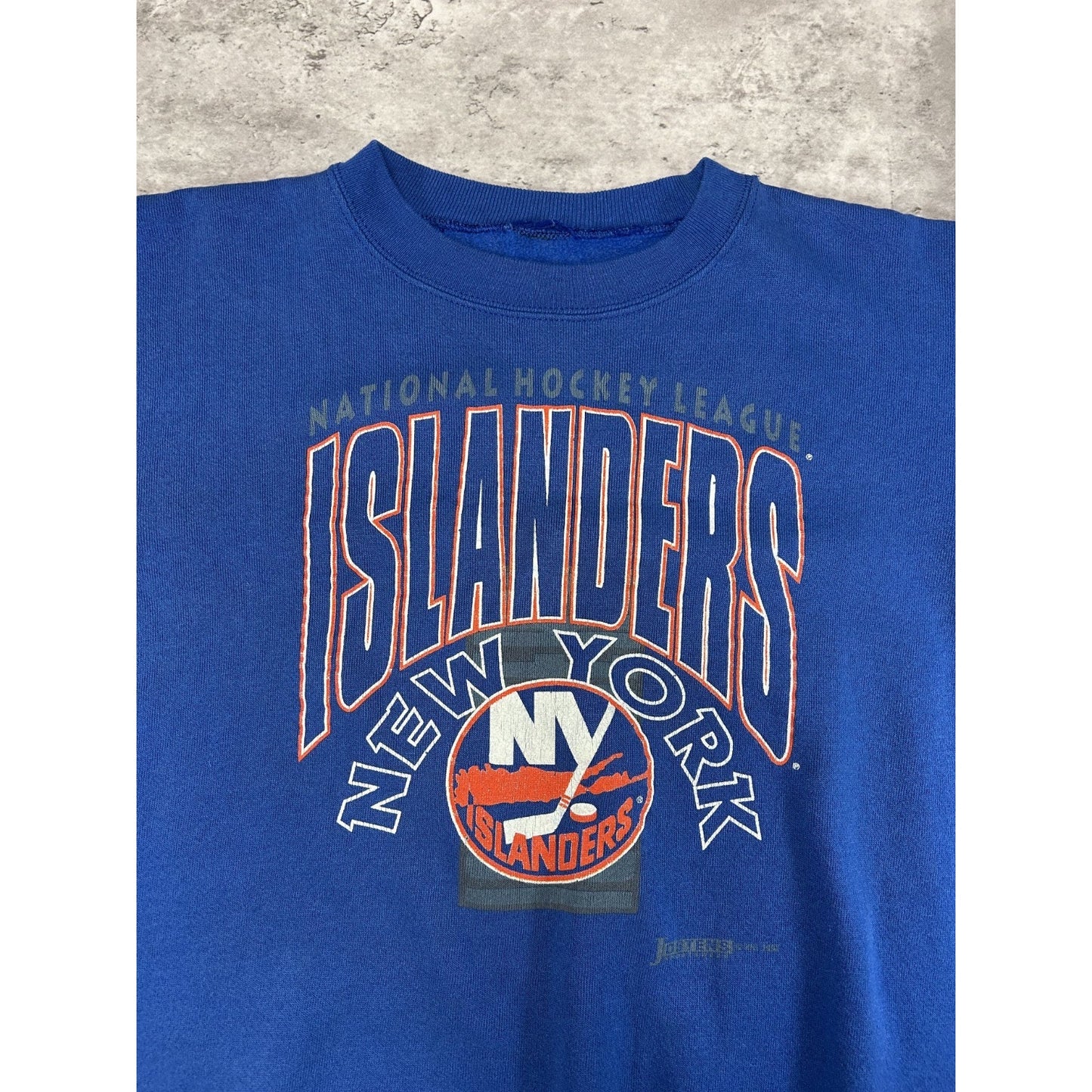 Vintage 1993 New York Islander NHL Graphic Spellout Hockey Sweatshirt Sz Medium
