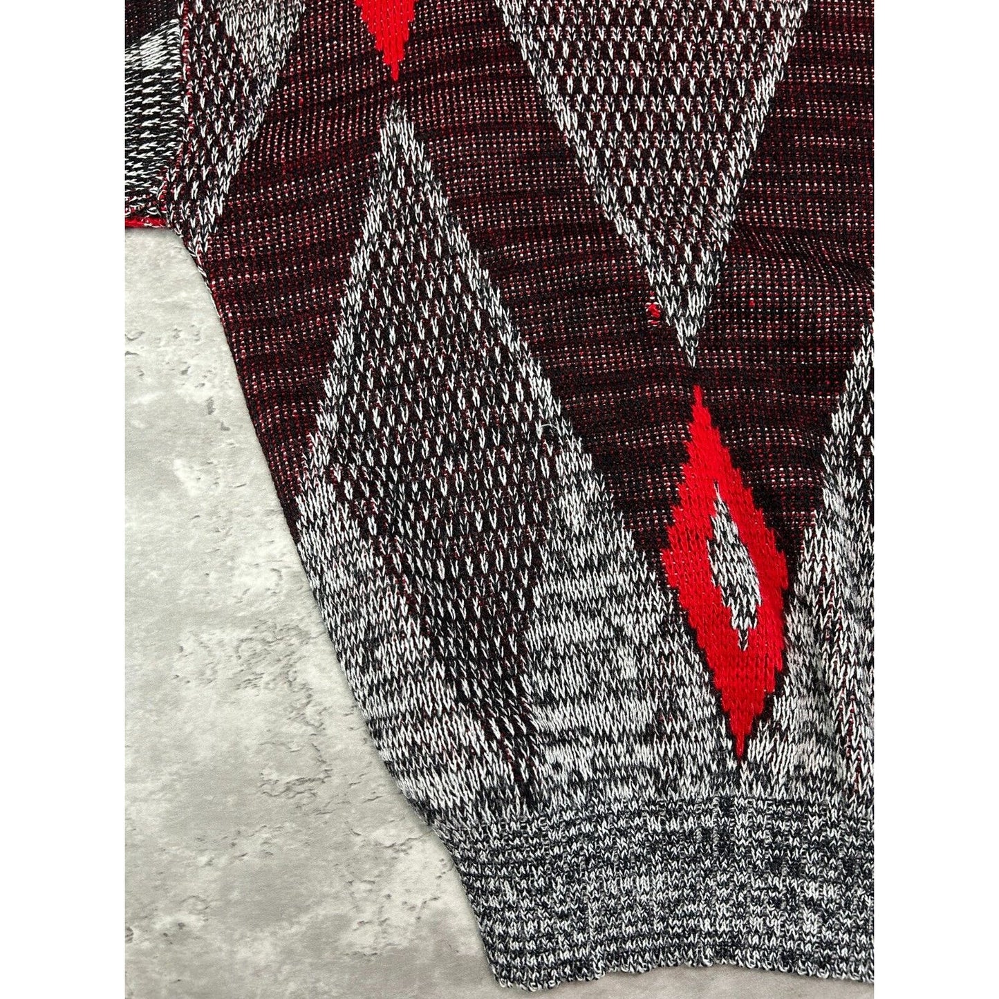 Vintage 90s Southern Bay Abstract Print Pull Over Ribbed Knit Sweater Size Medium