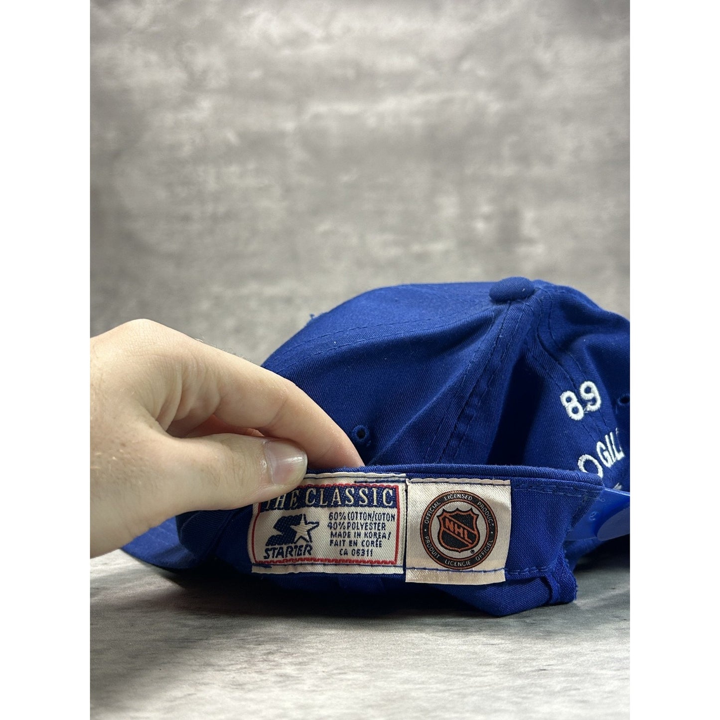 VTG 90s Buffalo Sabres NHL Starter Embroidered Arc Spellout Snapback Hat OSFA