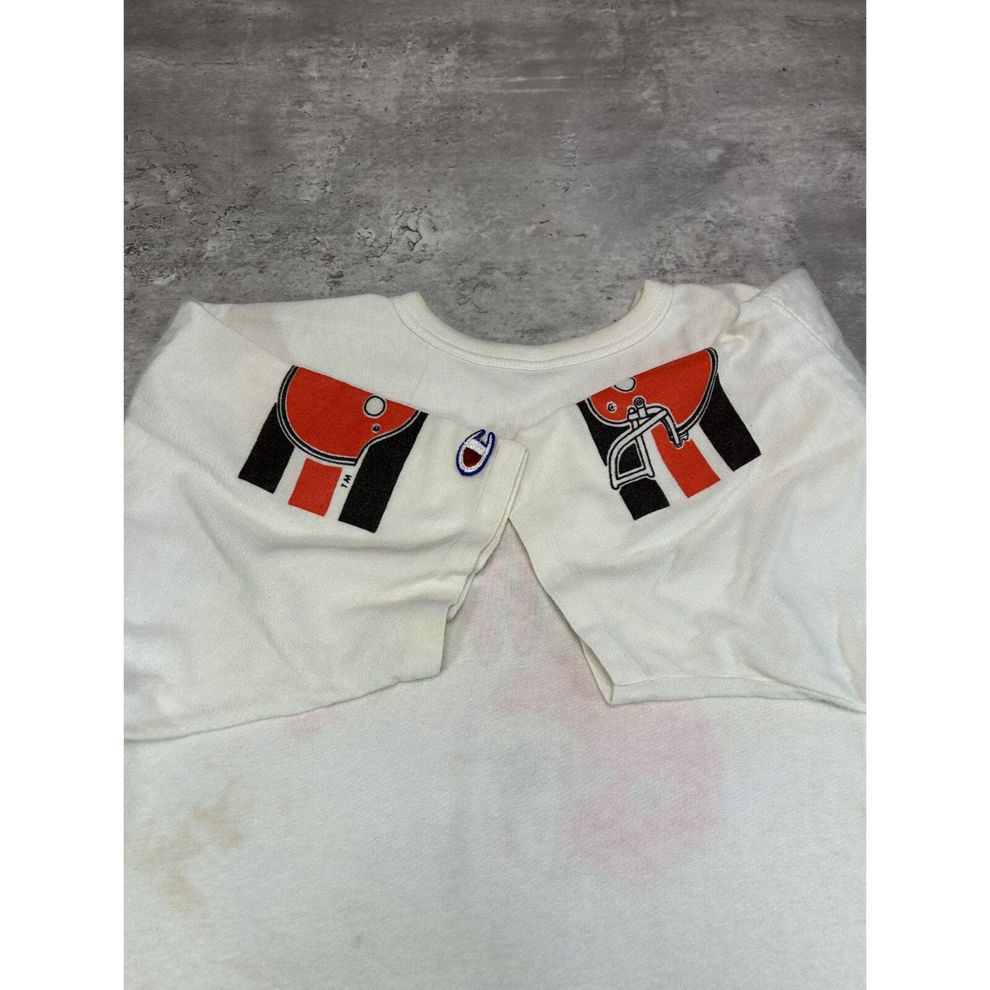 Vintage 80s Cleveland Browns NFL Champion Raglan Jersey Size XL Beige