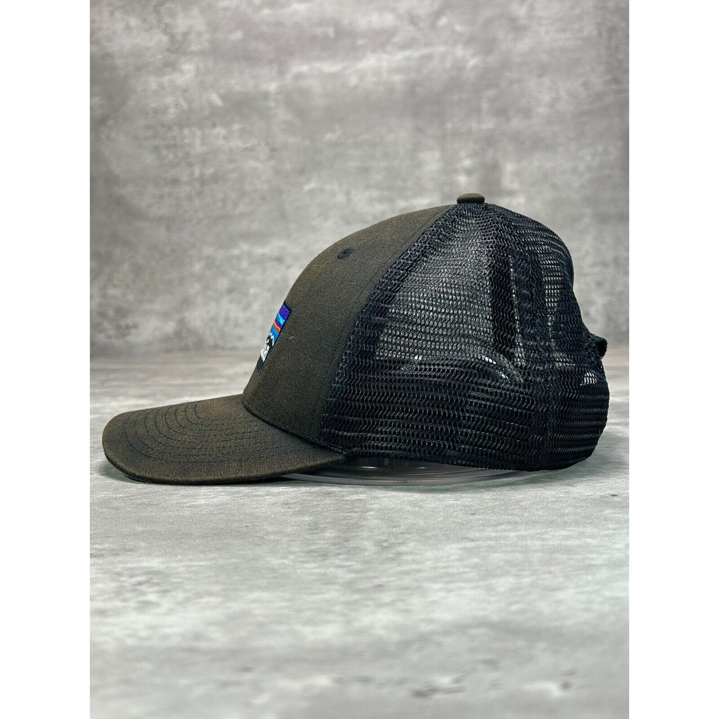 Vintage Patagonia Embroidered Logo Trucker Snapback Hat OSFA Black