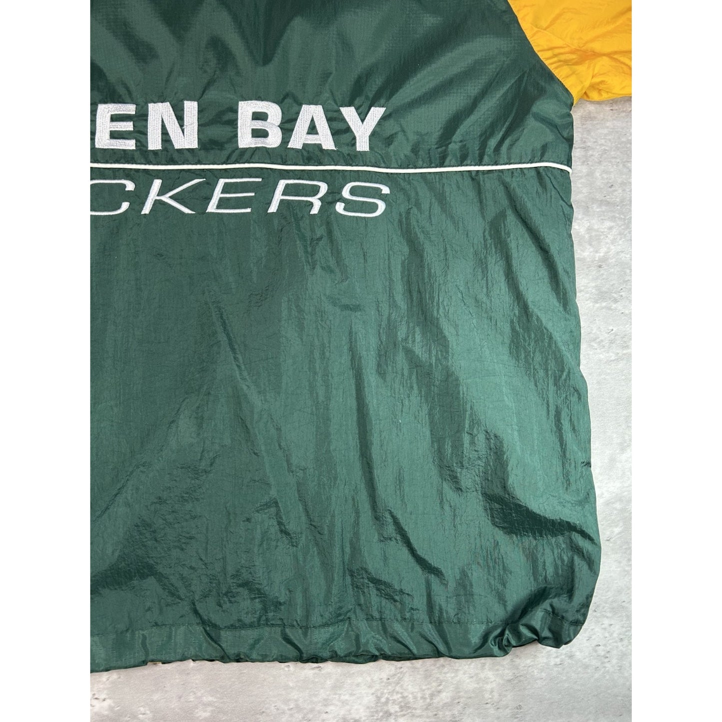 Vintage 90s Green Bay Packers NFL Embroidered Windbreaker Jacket Size Large