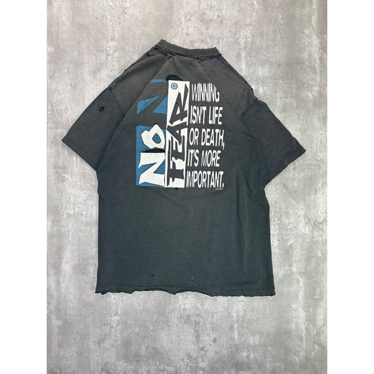 Vintage Y2K No Fear Life Isn't Winning Graphic Slogan T-Shirt Size Large Black