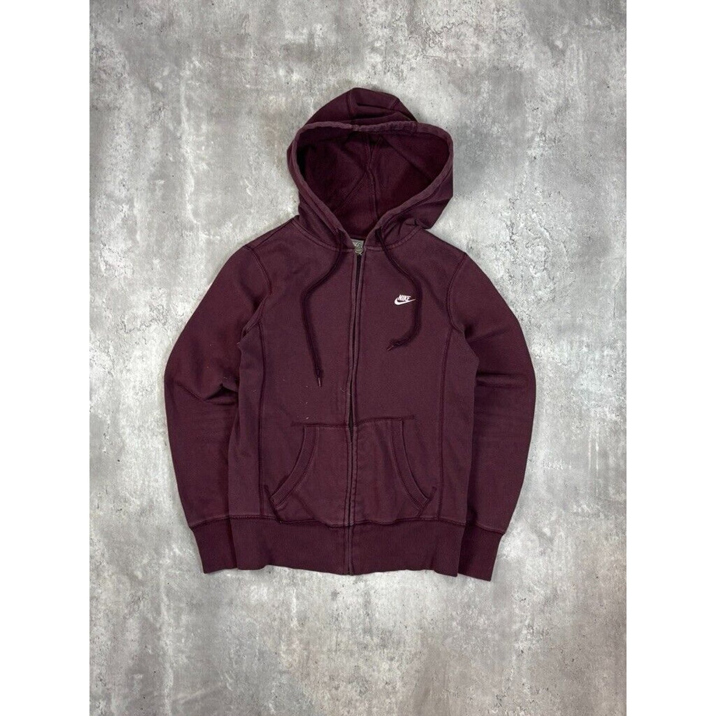 Vintage Y2K Womens Nike Embroidered Logo Full Zip Hooded Sweatshirt Size Medium