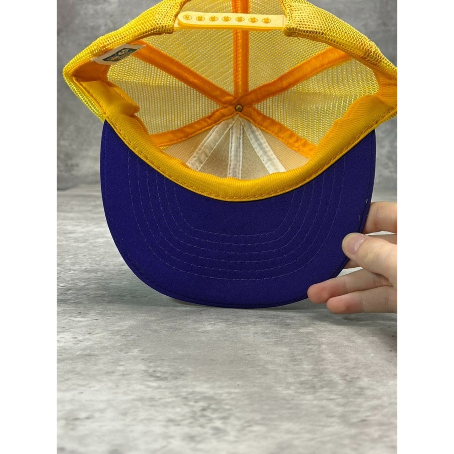Vintage 90s Minnesota Vikings NFL Lucky Stripe Trucker Snapback Trucker Hat OSFA