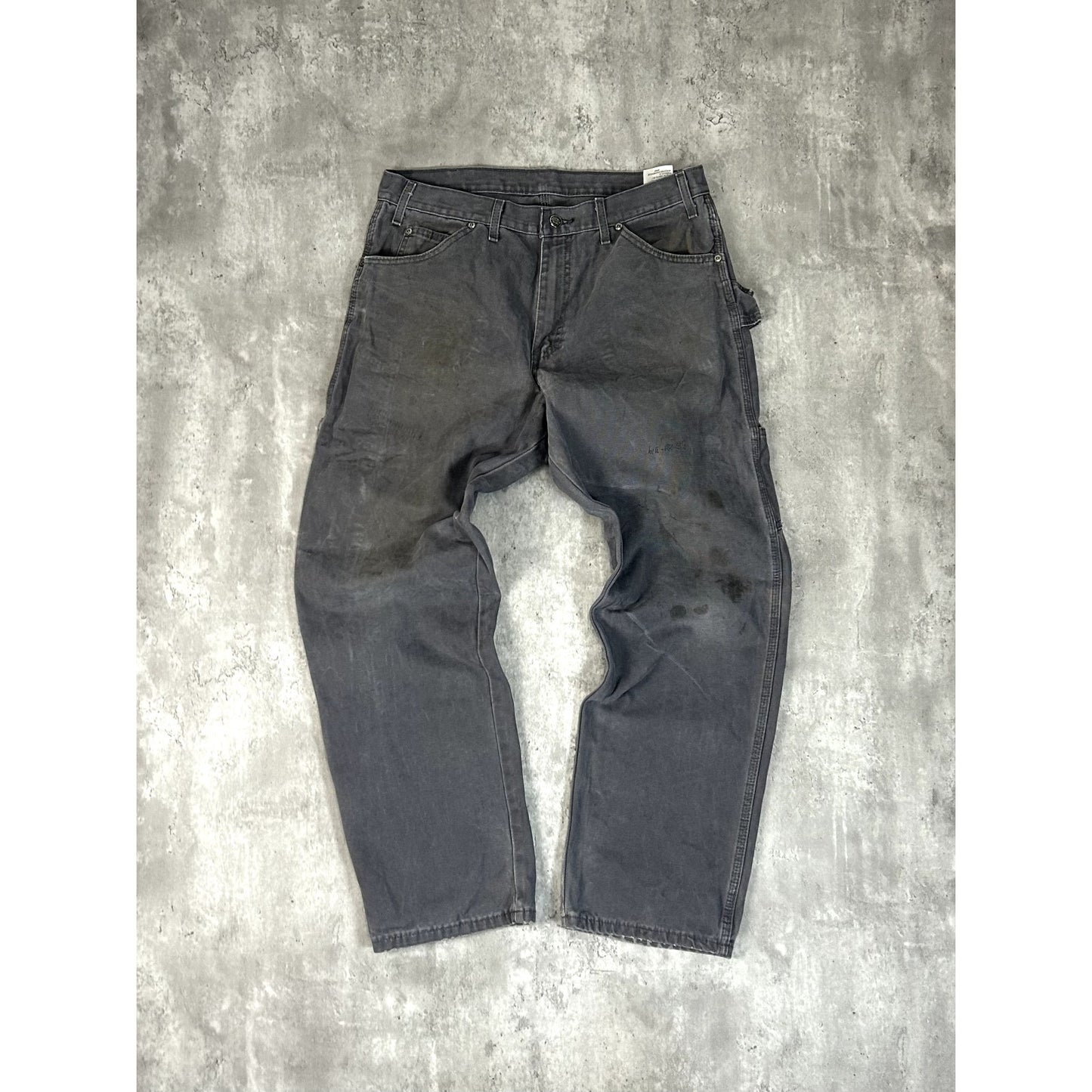Dickies Canvas Workwear Carpenter Pants Size 34 Gray