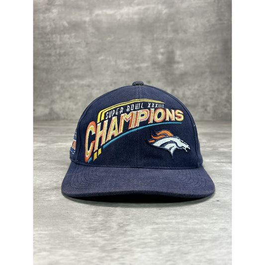 Vintage 1999 Denver Broncos NFL Embroidered Super Bowl Champs Strapback Hat OSFA