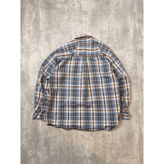 Vintage 90s Eddie Bauer Plaid Long Sleeve Double Pocket Button Up Shirt Medium