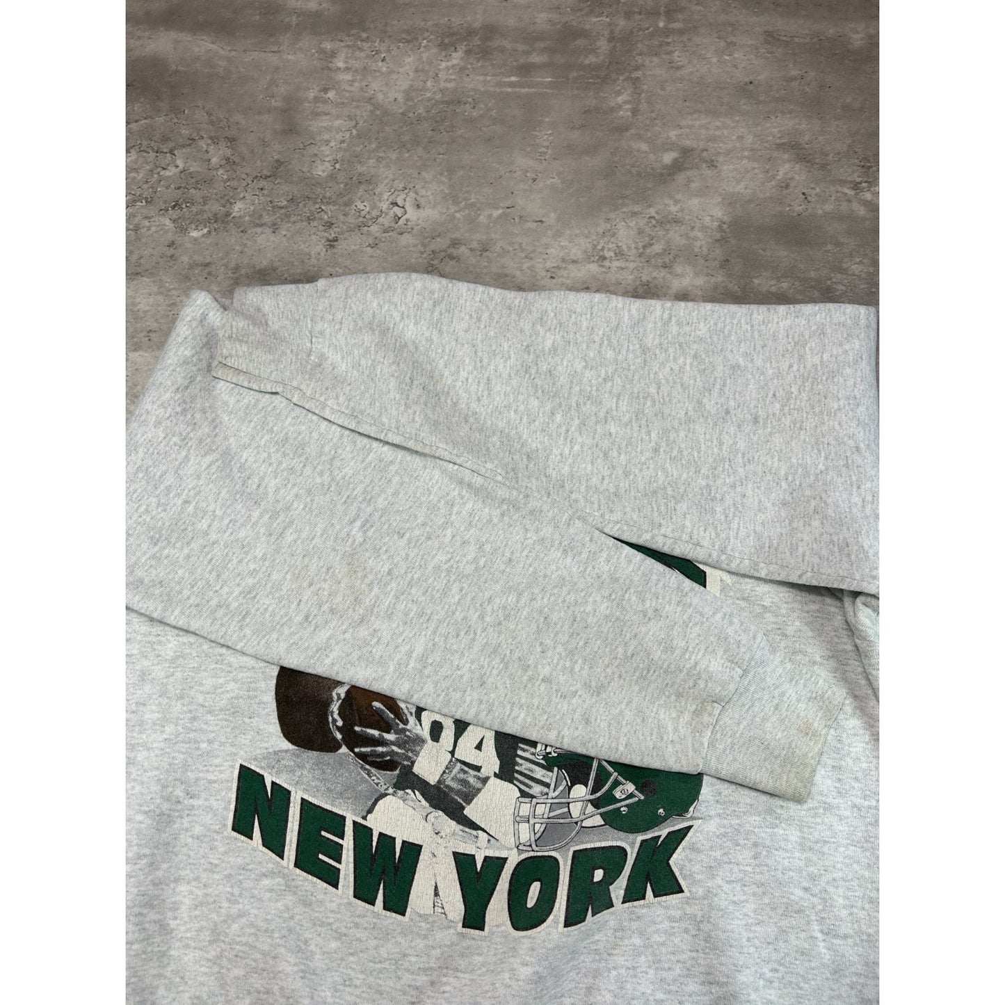Vintage 90s New York Jets NFL Player Spellout Football Graphic Sweatshirt Sz XL