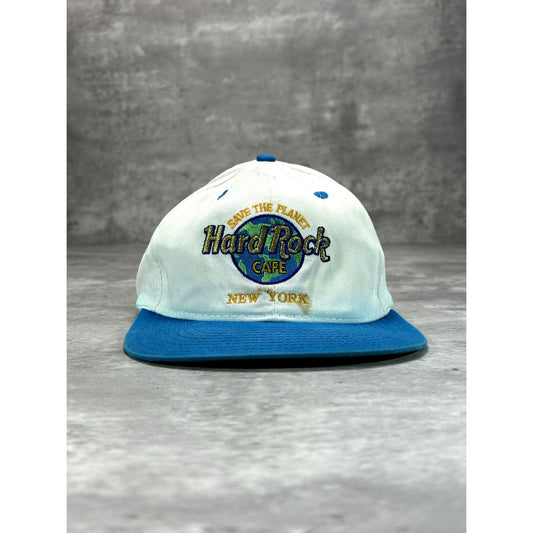 Vintage 90s Hard Rock Cafe New York Embroidered Destination Snapback Hat OSFA