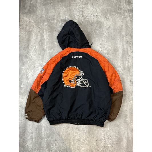 Vintage 90s Cleveland Browns NFL Embroidered Full Zip Starter Jacket Size Large