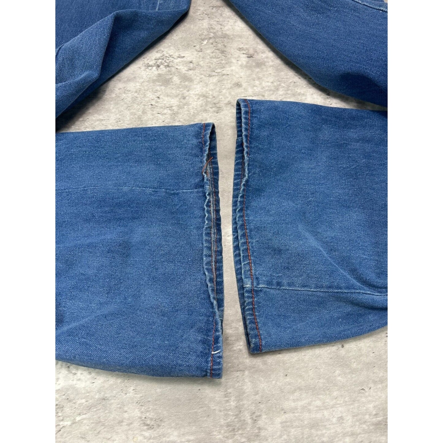 Vintage 70s/80s Medium Wash Multi Pocket Flared Denim Pants Size 29 Blue