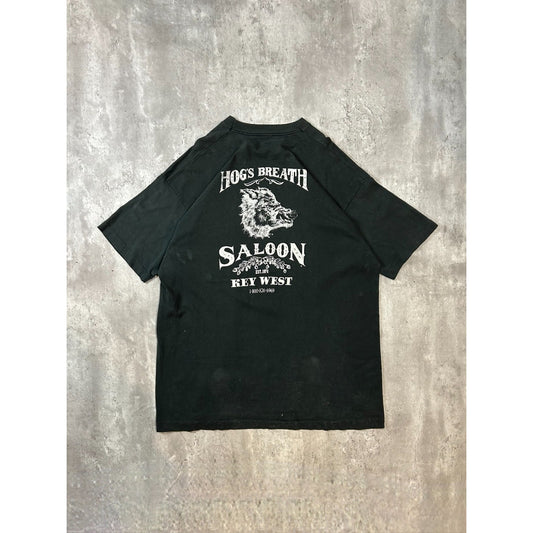 Vintage 90s Hogs Breath Saloon Graphic Spellout Destination T-Shirt Size XL