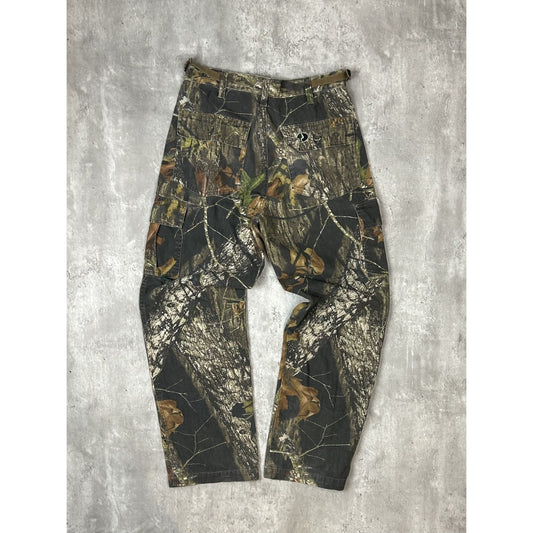 Vintage Mossy Oak Tree Camo Hunting Cargo Pants Size XL YOUTH Green/Brown