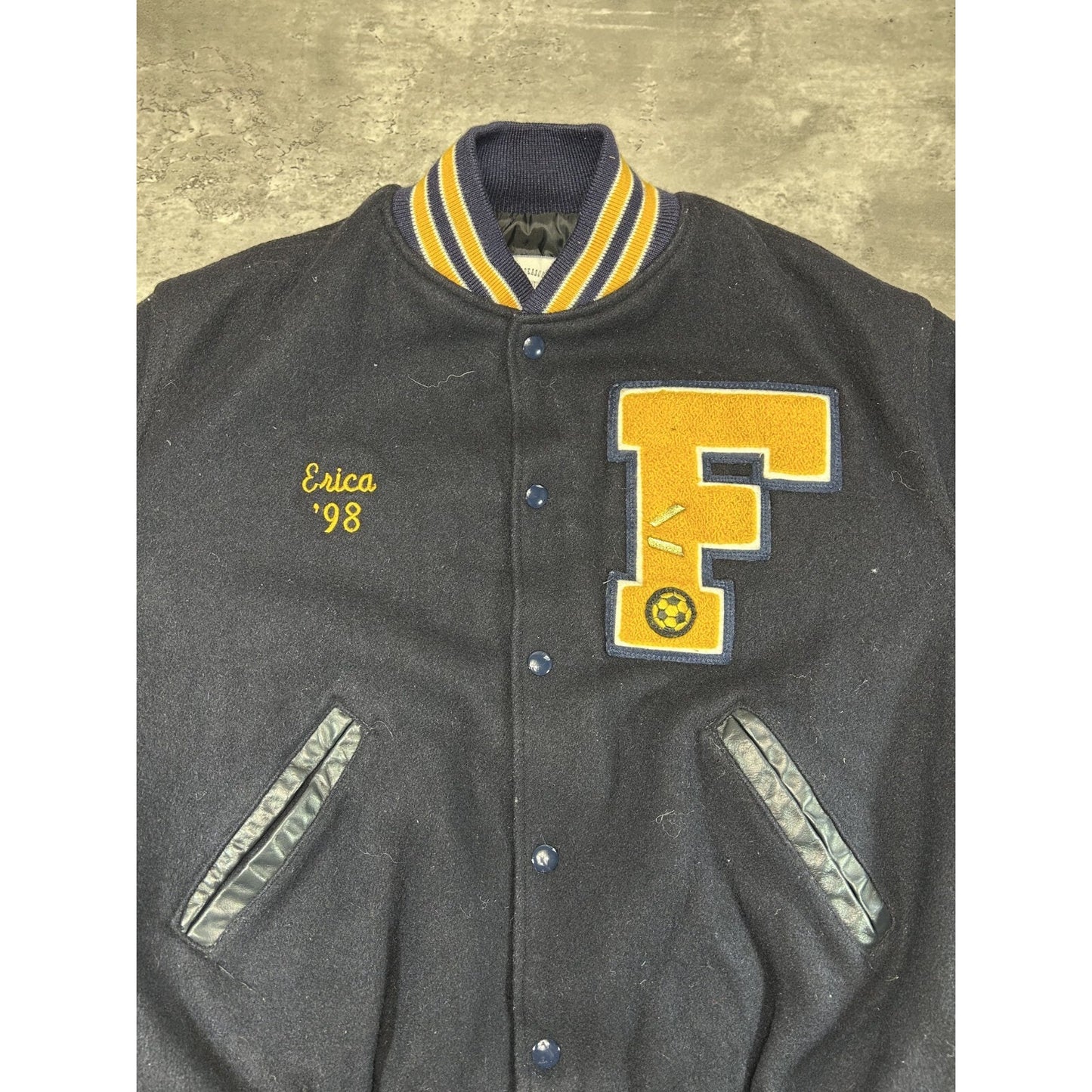 Vintage 90s Franklin Regional Embroidered Collegiate Varsity Jacket Size Medium