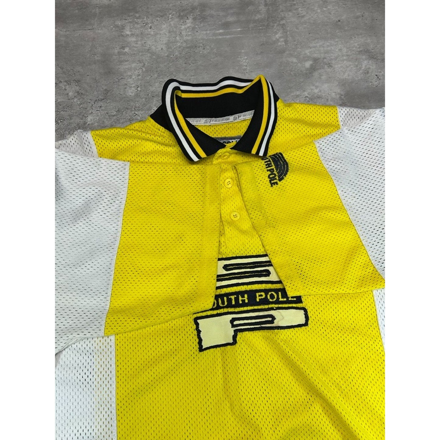 Vintage Southpole Embroidered Spellout 1/4 Button Rugby Jersey Size XL