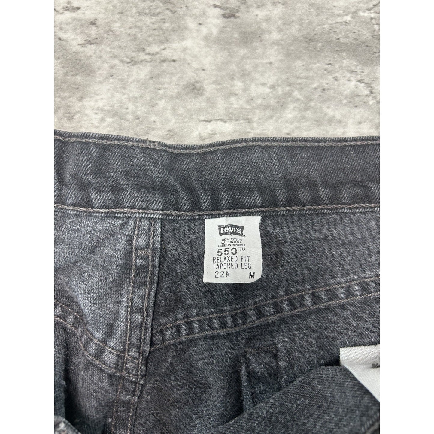 Vintage 90s Levis Red Tab 550 Tapered Leg Black Denim Pants Size 39
