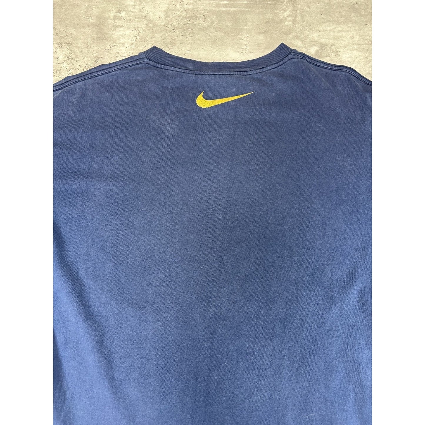 Vintage 90s Nike Abstract Swoosh Graphic Long Sleeve T-Shirt Size Large Blue