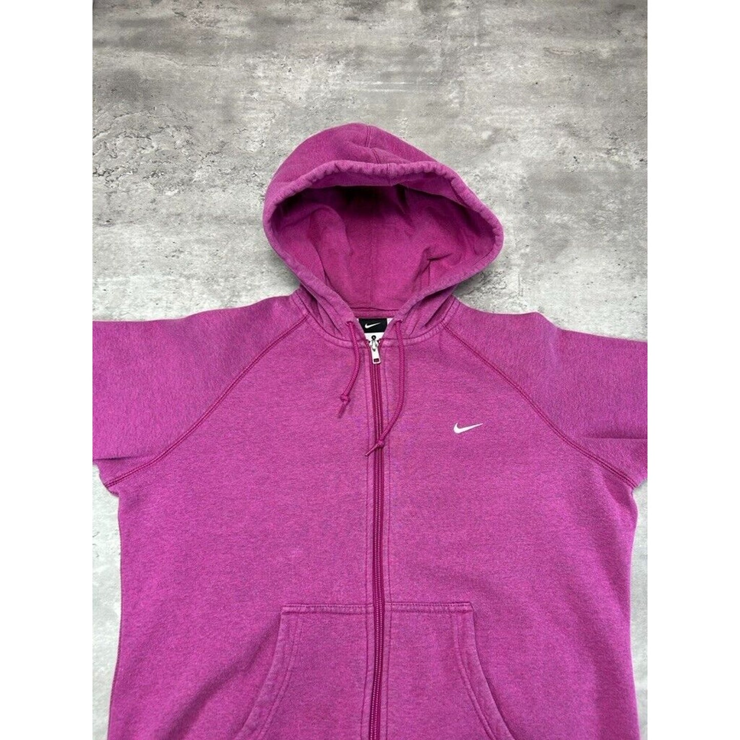 Vintage Womens Nike Embroidered Swoosh Full Zip Hooded Sweatshirt Size Large