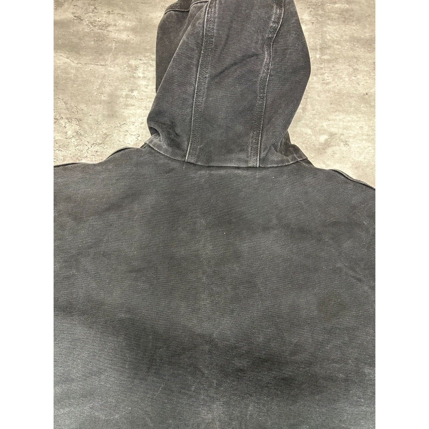 Vintage Carhartt Quilted Lined Canvas Work Wear Hooded Bomber Jacket Size XL